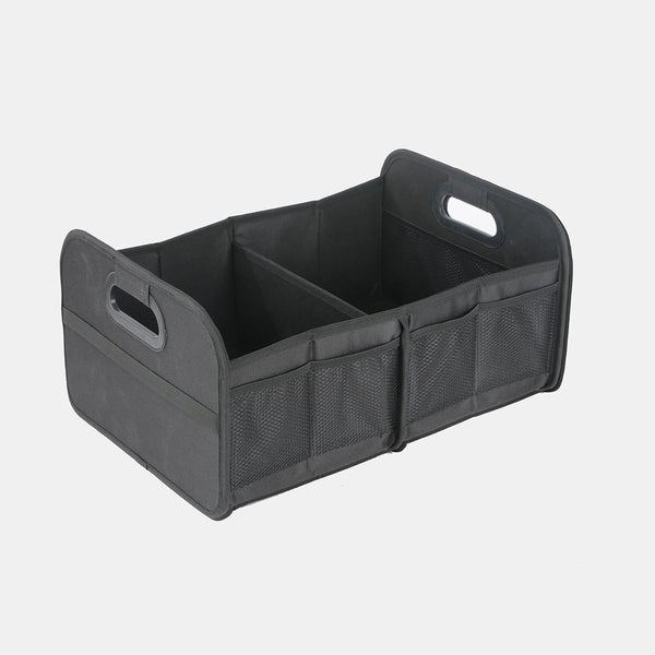 Vehicle Trunk Storage Organizer with 2 Compartment - Black