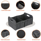 Trunk Organizer For Sedan,Car Organizers and Storage, Waterproof Collapsible & Adjustable Straps,Sturdy Car Organization for Car Accessories, Tools,Sundries,2 Compartment（Black