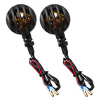 LED Motorcycle Turn Signals - 2 Pack Universal Bullet Blinker, Wire Rear Mount Signal Lights Kit for Motorcycles, Bobbers, Bikes