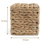 Water hyacinth grass Tissue Box Cover, Rustic Decorative Wicker Water Hyacinth Tissue Box Cover Square for Desk Home spa Office (14.5*14.5*15cm)