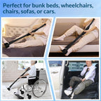 Multi-Loop Leg Lifter Strap 42 in,Rigid Hand Strap Padded Foot Loop with 3 Hand Grips Aid Device for Recovering Getting in and Out of Bed, Couch, Car and Wheelchair - for Adults,Elderly Women and Men