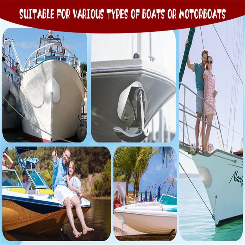 2 Pcs Bow Guard for Boats- Stainless Steel Boat Bow Protector Notched- Bow Keel Guard with Adhesive for Protection Boats Ships from Wear and Scratches