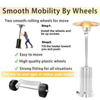 Universal Patio Heater Wheel Kit-Easy to Move/Install-Gas Patio Heater Replacement Universal Movable Wheel, Patio Heater Parts Outdoor Umbrella Gas Heater Wheel