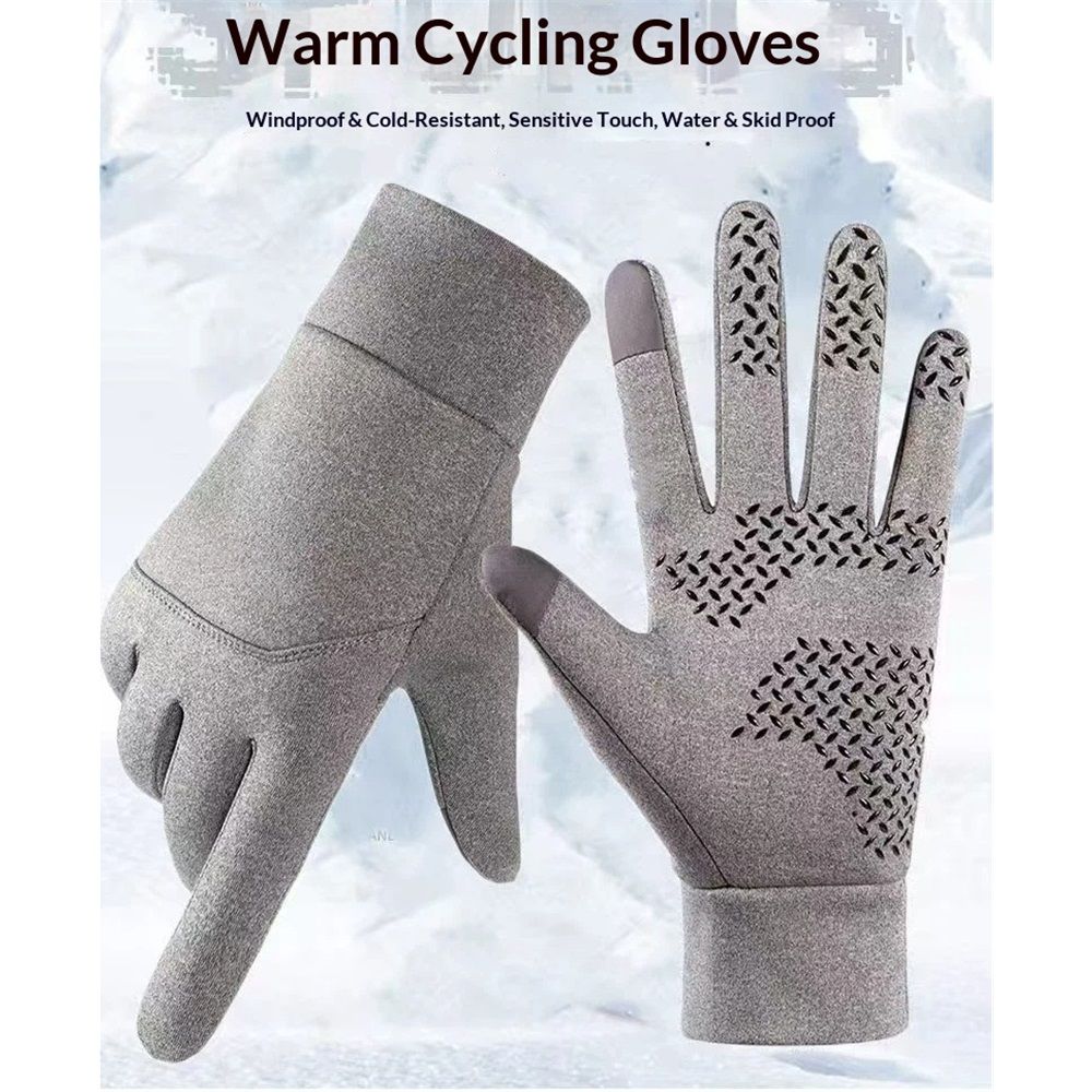 2 pack Winter Gloves for Men Women Touch Screen Gloves Cold Weather Warm Driving Running Gloves（gray,XL）