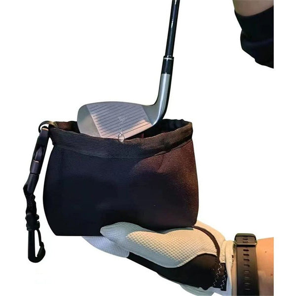 Golf Club and Golf Ball Cleaning Bag, Waterproof Clean Face Technology Liner, Detachable Clip, Machine Washable, Cleans Club Grooves, Dry Exterior (black,oniy bag)