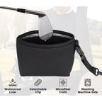Golf Club and Golf Ball Cleaning Bag, Waterproof Clean Face Technology Liner, Detachable Clip, Machine Washable, Cleans Club Grooves, Dry Exterior (black,oniy bag)