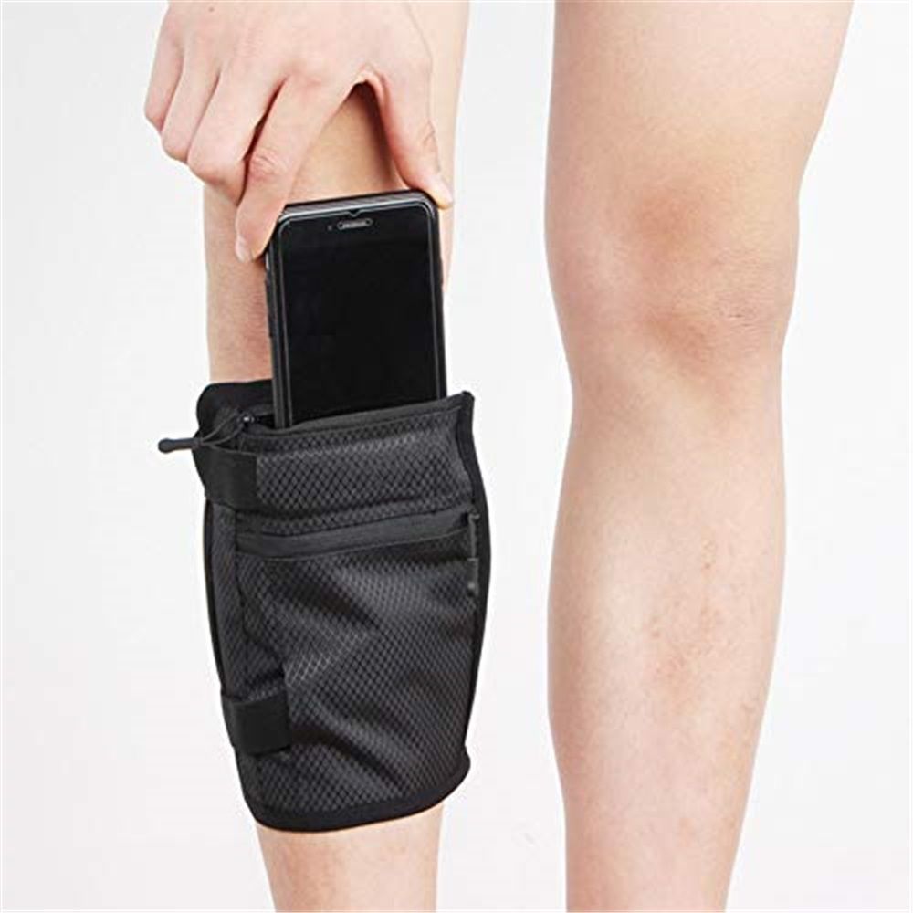2 pack Cell Phone Holster for and Hikers, Non-Slip Band Smartphone Holder with Adjustable Straps, All Purpose Sport Bag Sport Leg Band for Running, Walking, Equestrian, Black