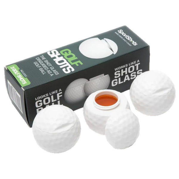 Golf Ball Shaped Shot Set Golfer Christmas Gift or White 12 Pack