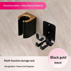 Hair dryer holder , Aluminum Curling Iron Holder Wall Mount, Flat Iron Holder for Bathroom Storage, Black & Gold hair dryer holder
