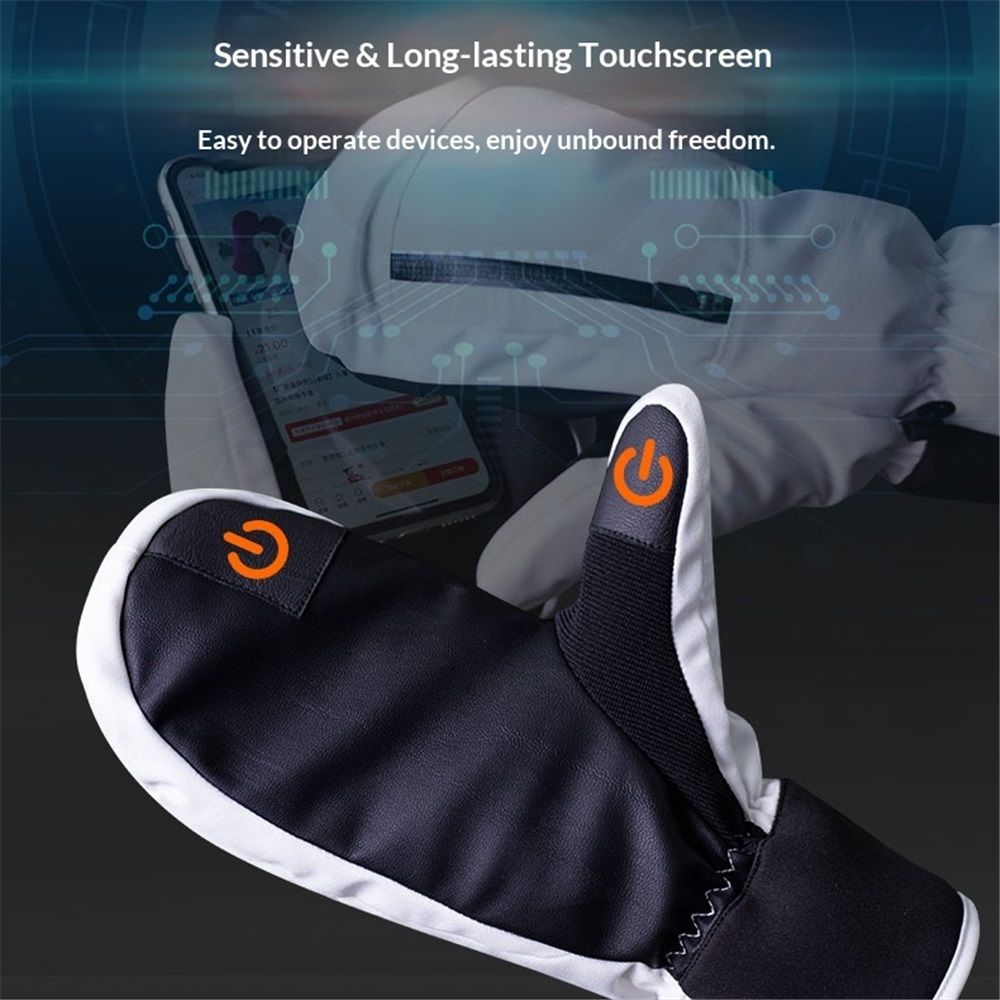 Tough Outdoors Adult Ski Mittens - Waterproof Winter Gloves Men & Women - Thermal Fleece Lining for Cold Weather Gear（XL）