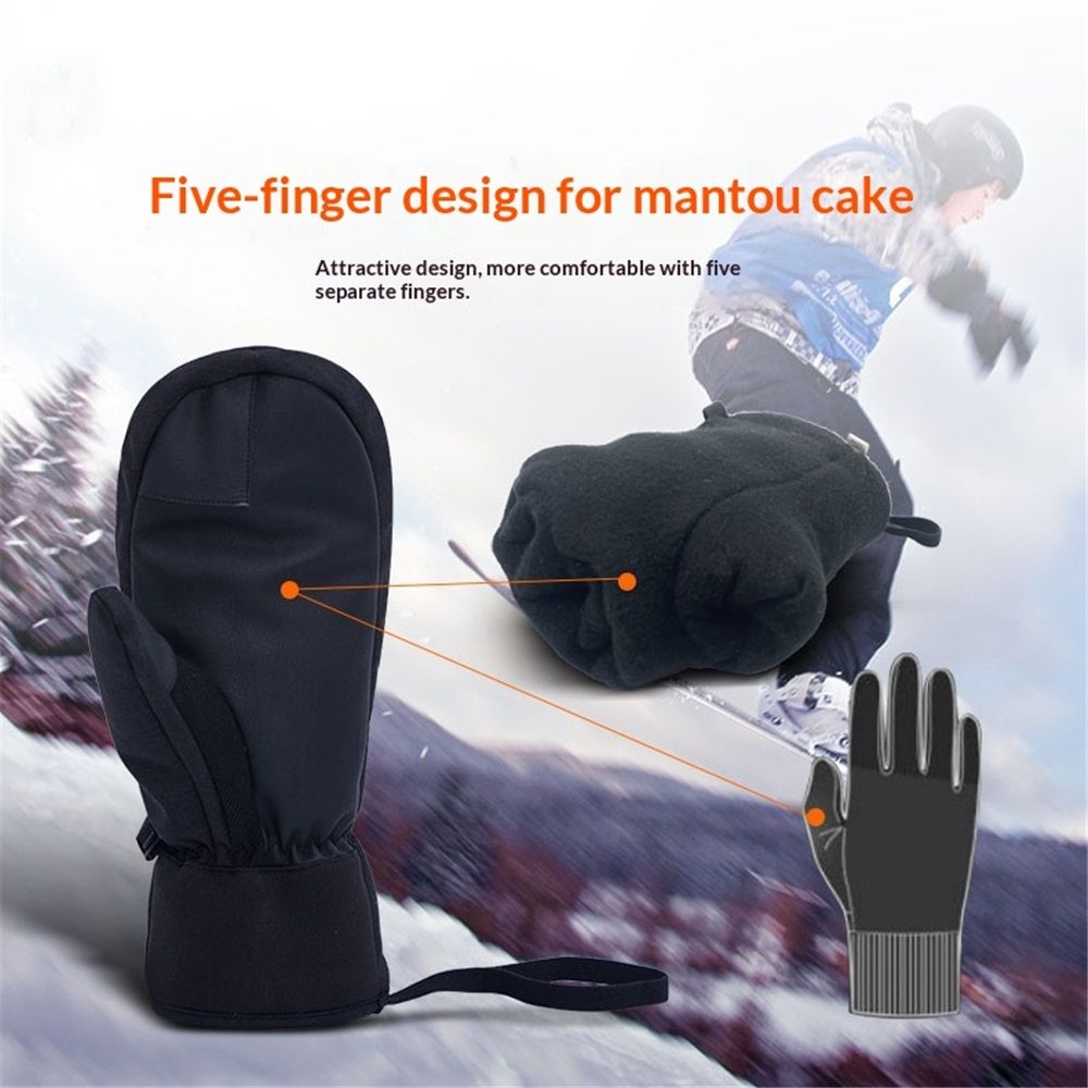 Tough Outdoors Adult Ski Mittens - Waterproof Winter Gloves Men & Women - Thermal Fleece Lining for Cold Weather Gear（XL）