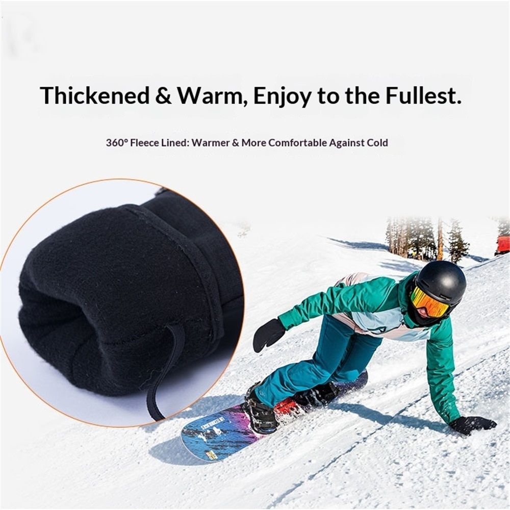 Tough Outdoors Adult Ski Mittens - Waterproof Winter Gloves Men & Women - Thermal Fleece Lining for Cold Weather Gear（XL）