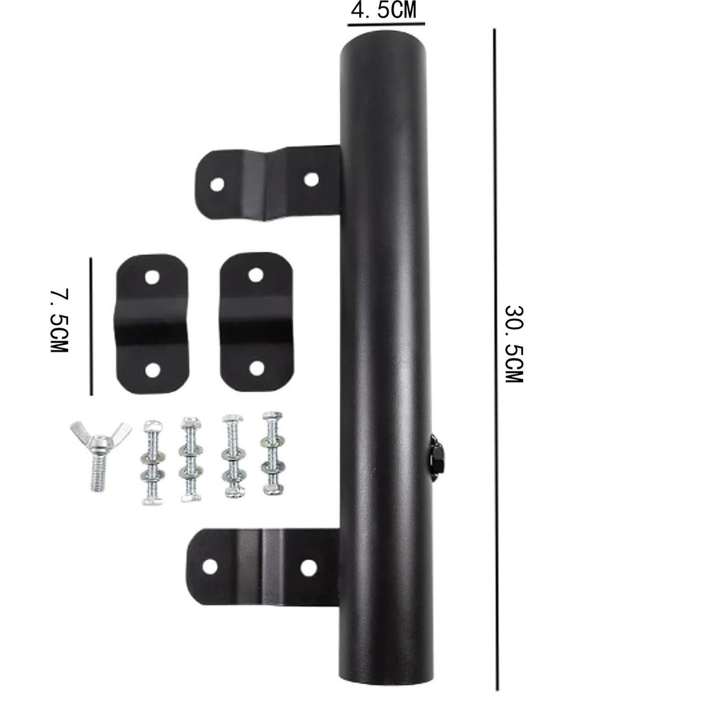 RV Ladder Mounted Flagpole Holder | Allows for a Flag to Fly from Your RV's Ladder | Compatible with Most RV Ladder Rails ,Black