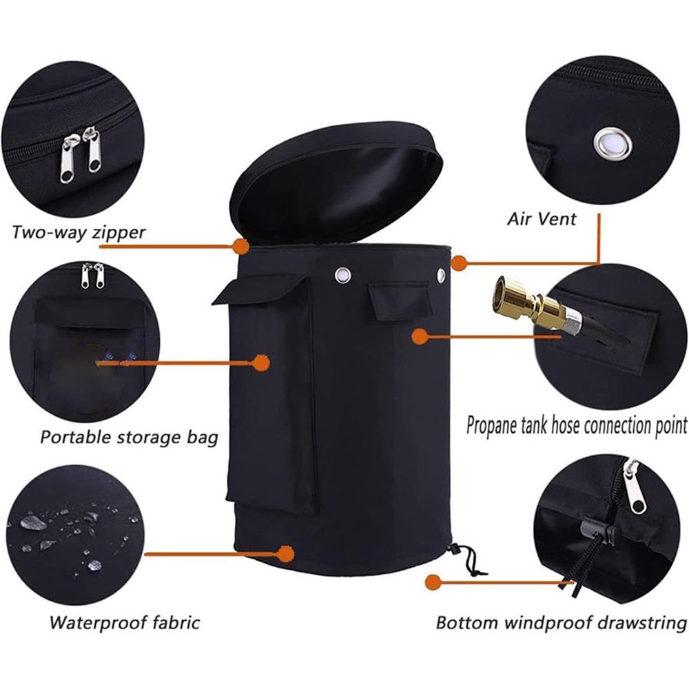 Propane Tank Cover, Fits Propane Cylinder,Propane Gas Tank Cover with Stable Tabletop Feature,UV and Weather Resistant,Ventilated, 600D Heavy Duty Oxford Cloth