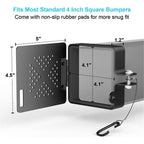 RV Bumper End Cap for 4x4” Square Bumper Plug, Secure RV Sewer Hose Storage Cover with Hinged Access Door and Vent Holes, Rust-Proof Camper Trailer Essentials for Outside 2 Pack