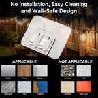 Hooks for Outdoor String Lights Clips: 50Pcs Heavy Duty Light Hook with Waterproof Adhesive Strips - Outside Clear Cord Holders for Hanging Christmas Lighting - Outdoors Sticky Clip