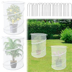 4 Pack Pop up Plant Covers Tent from Animals, 20"H X 13"D Insect Barrier Mesh Plant Guard Cover Net White Garden Plant Protectors Mini Greenhouse Plant Protection Cage with Stakes for Outdoor Plants