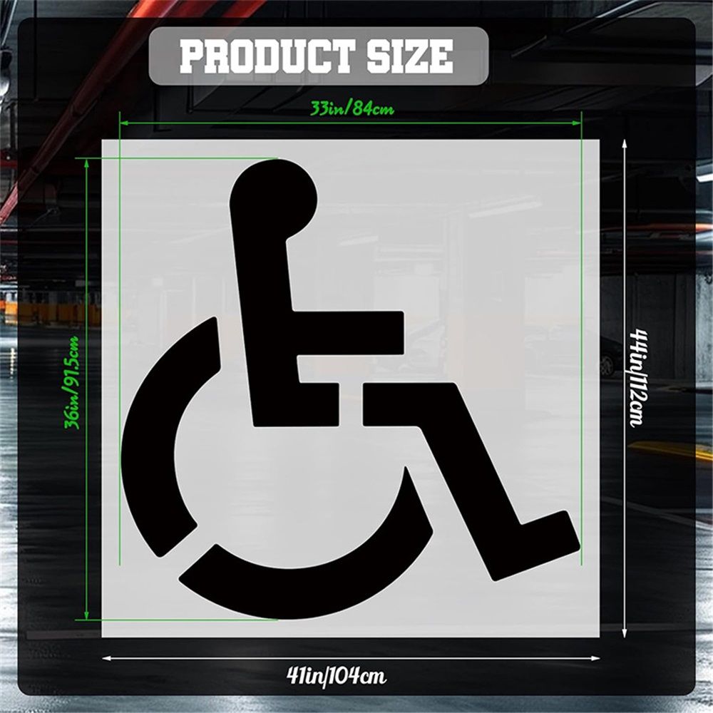 Handicap Parking Stencil Kit, Reusable Cardboard Parking Lot Stencils for Painting, Easy to Use Handicap Symbol