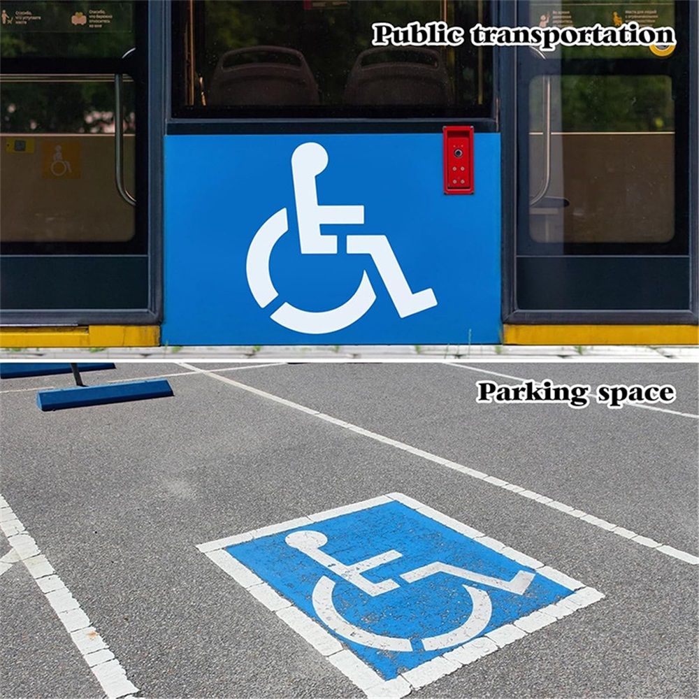 Handicap Parking Stencil Kit, Reusable Cardboard Parking Lot Stencils for Painting, Easy to Use Handicap Symbol