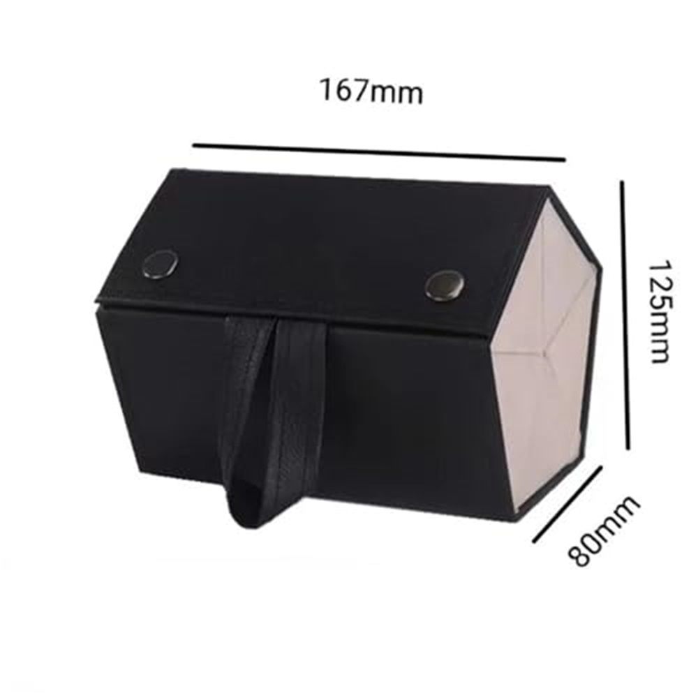Eyeglass Case Hard Shell, Portable Sunglass Case, Fashionable PU Leather Eyeglass Case, Lightweight（black）