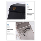 Eyeglass Case Hard Shell, Portable Sunglass Case, Fashionable PU Leather Eyeglass Case, Lightweight（black）
