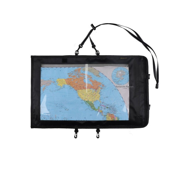 Map Case, Waterproof outdoor Hiking Map Pouch Holder with Clear Window & Lanyard, for Camping, Hiking, Documents, Electronics, Emergency, Outdoors, Black (oniy bag)