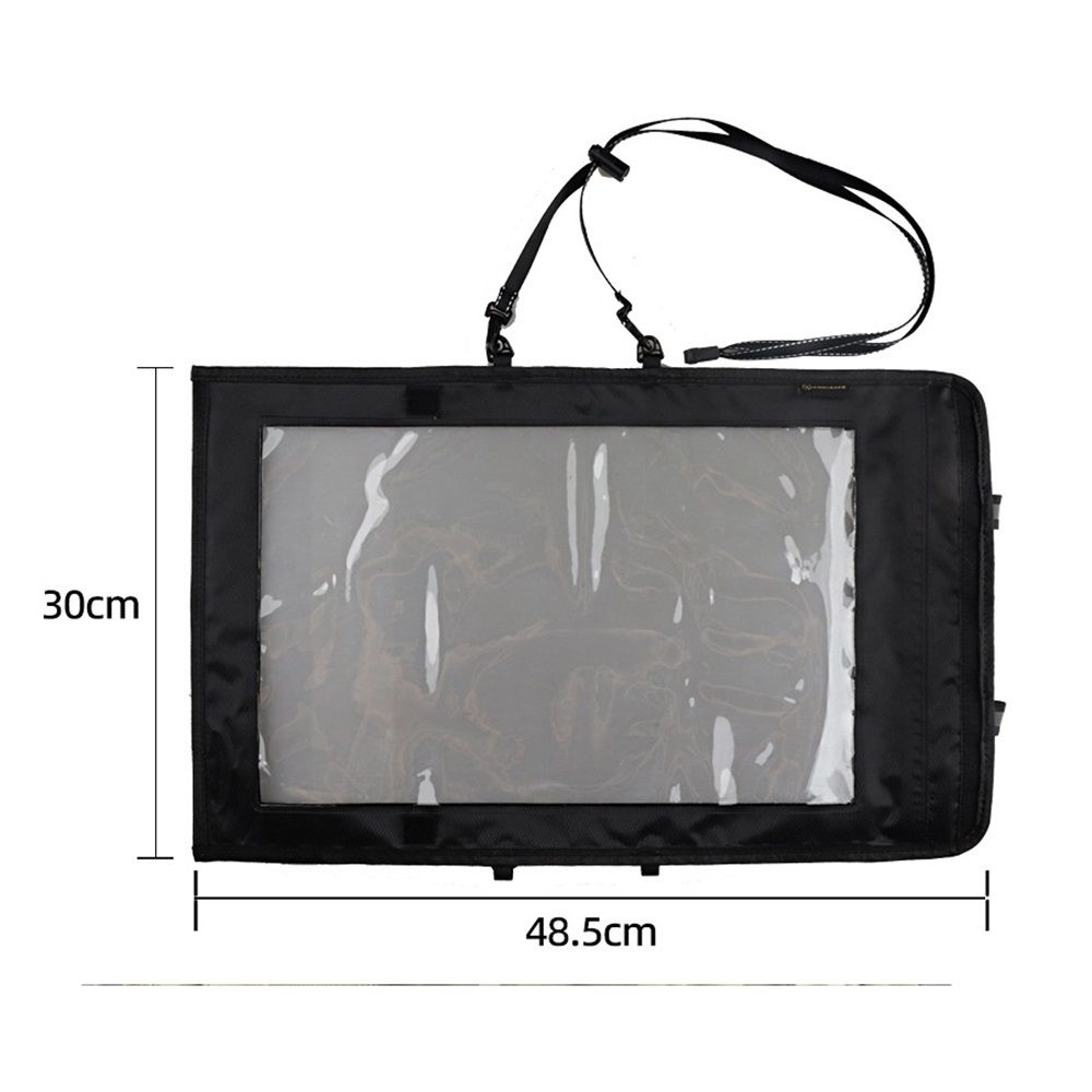 Map Case, Waterproof outdoor Hiking Map Pouch Holder with Clear Window & Lanyard, for Camping, Hiking, Documents, Electronics, Emergency, Outdoors, Black (oniy bag)
