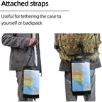 Map Case, Waterproof outdoor Hiking Map Pouch Holder with Clear Window & Lanyard, for Camping, Hiking, Documents, Electronics, Emergency, Outdoors, Black (oniy bag)