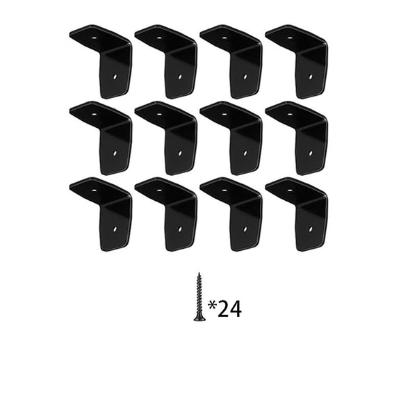 12 Pcs Black Pergola Hardware Clips Galvanized Steel Rafter Brackets Hurricane Clips Brackets Ties with Screws for Lumber Pergola, Timber Beam, Ceiling Joist