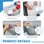 2 Pcs Large Size 4.33 x 4.33 x 1.38 Inch Stainless Steel Toilet Tank Cleaning Tablet Holder with Adjustable Hook to Hang Toilet Cleaner Box