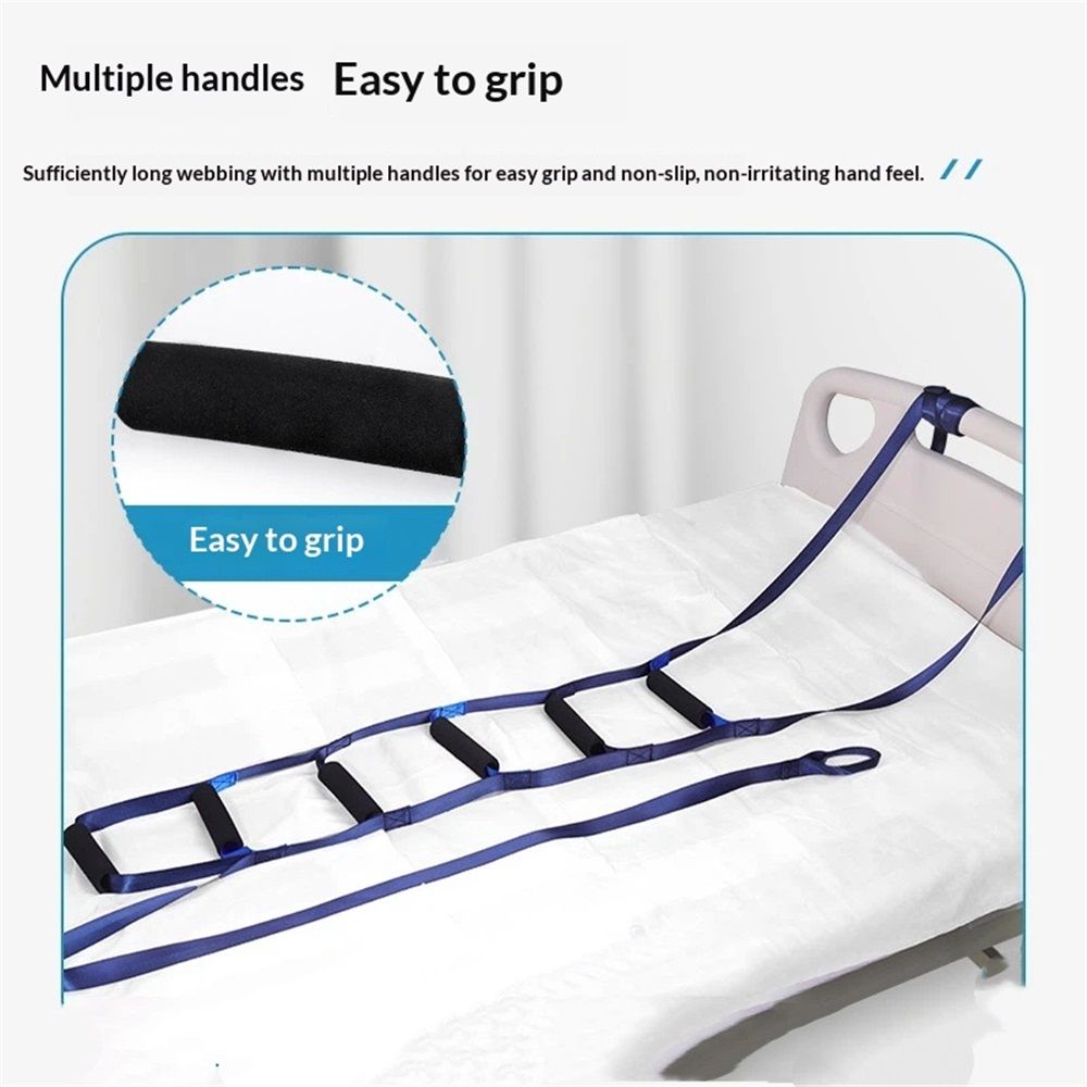 Bed Ladder Assist Strap，Pull Up Assist Device with 6 Handle Straps,Rope Ladder for Elderly, Senior, Pregnant, Handicap