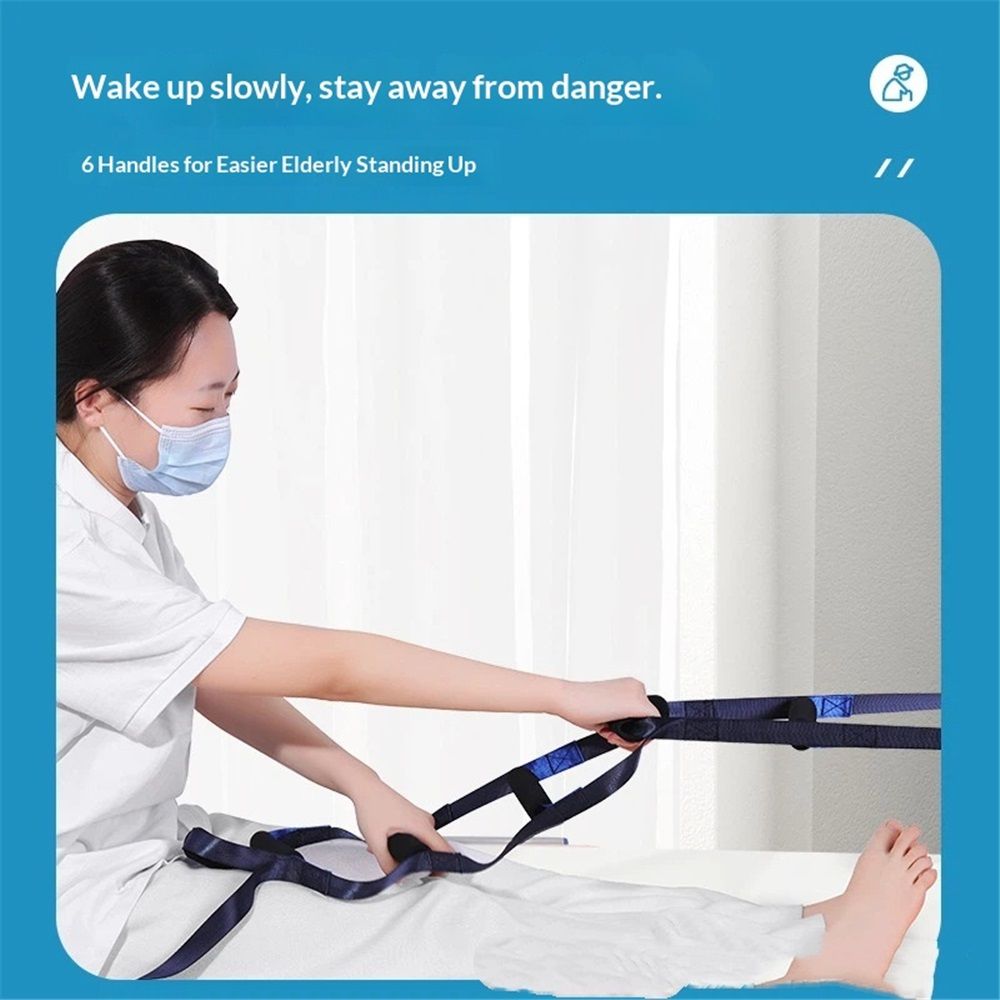 Bed Ladder Assist Strap，Pull Up Assist Device with 6 Handle Straps,Rope Ladder for Elderly, Senior, Pregnant, Handicap