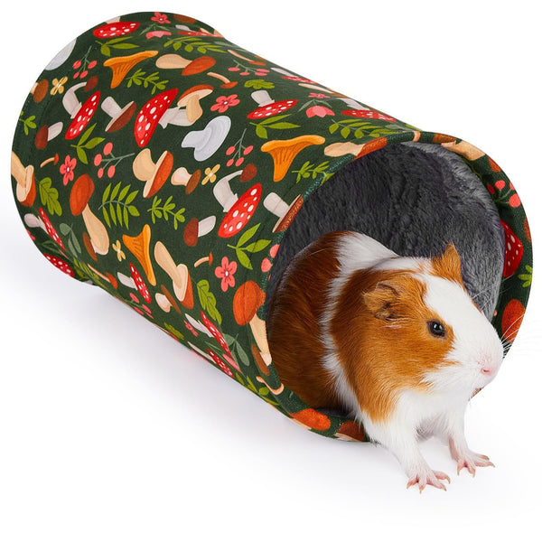 Guinea Pig Tunnel Washable Guinea Pigs Hideout Portable Rabbit Tunnels Soft Ferret Tunnel for Playing Resting Guinea Pig Accessories for Hedgehogs, Hamster, Mushrooms