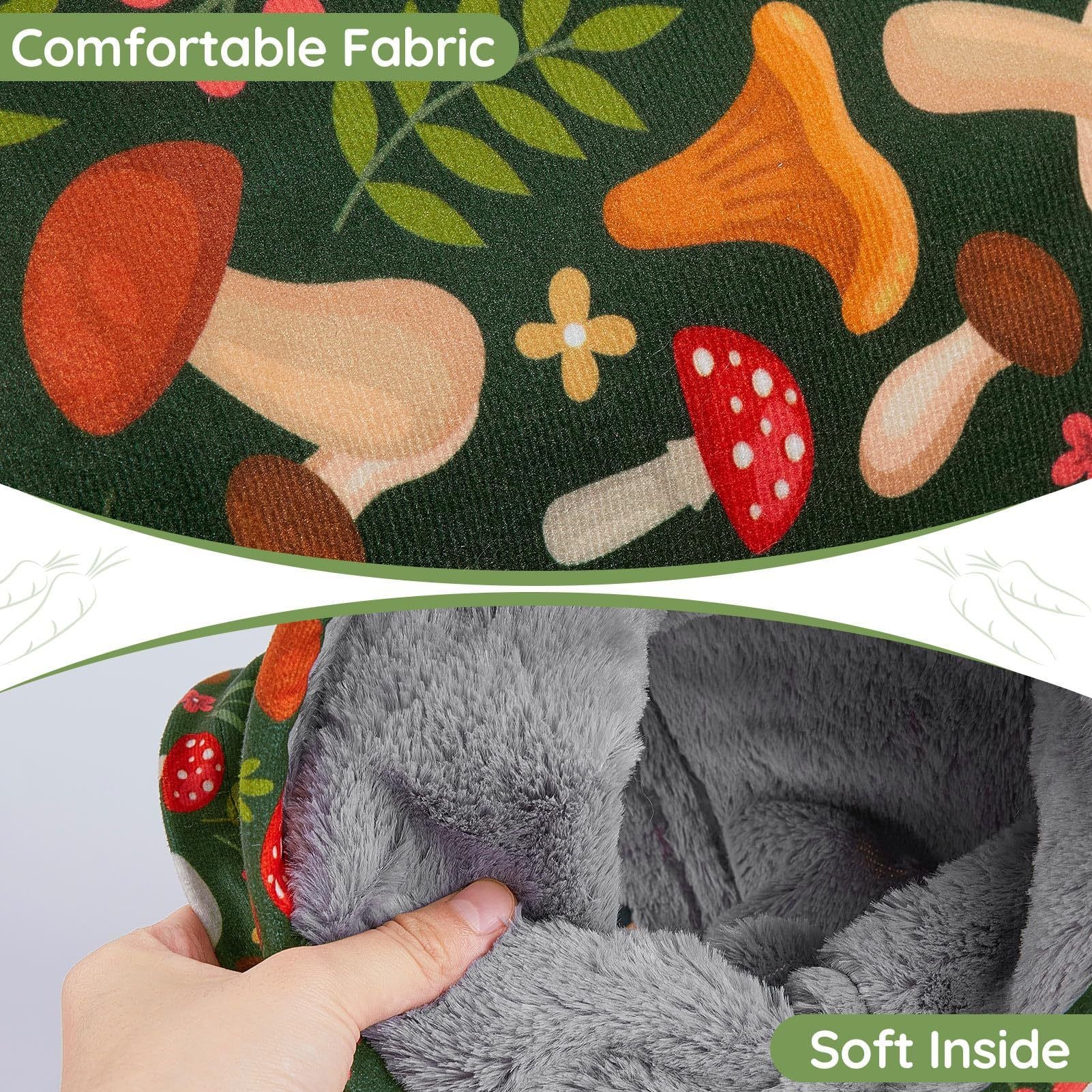 Guinea Pig Tunnel Washable Guinea Pigs Hideout Portable Rabbit Tunnels Soft Ferret Tunnel for Playing Resting Guinea Pig Accessories for Hedgehogs, Hamster, Mushrooms