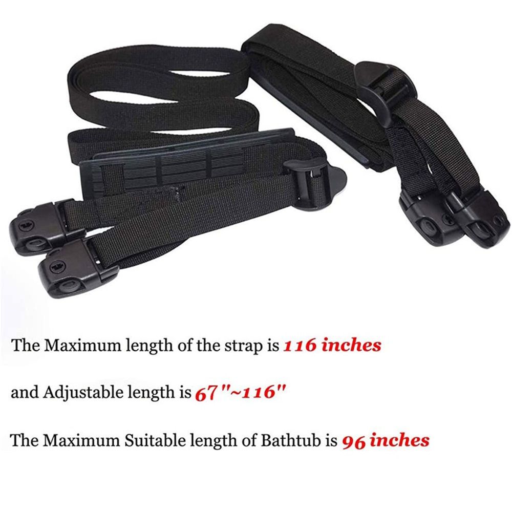 2 PCS Heavy Duty Hot Tub Cover Wind Straps FITS Most Locks Adjustable Length 67"~116" (Black, 9.5 Ft)