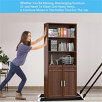 2 Pcs Large Appliance Slider with Pull Strap,Pull Furniture Slides,Moving Furniture Gliders Heavy Duty Sliding Sheet for Moving Heavy Furniture,Cabinets,Safes on Carpet and Hardwood Floor (2.5Ft*6.7in)