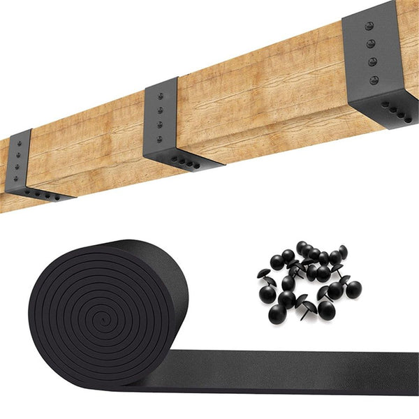 2 pack Faux Wood Beam Strap, 5ft Decorative Ceiling Beam Straps, Flexible Self-Adhesive Gap Hiding Strap, Architectural Products for Faux Wood Beams, Ceiling Beam and Cabin Shutters