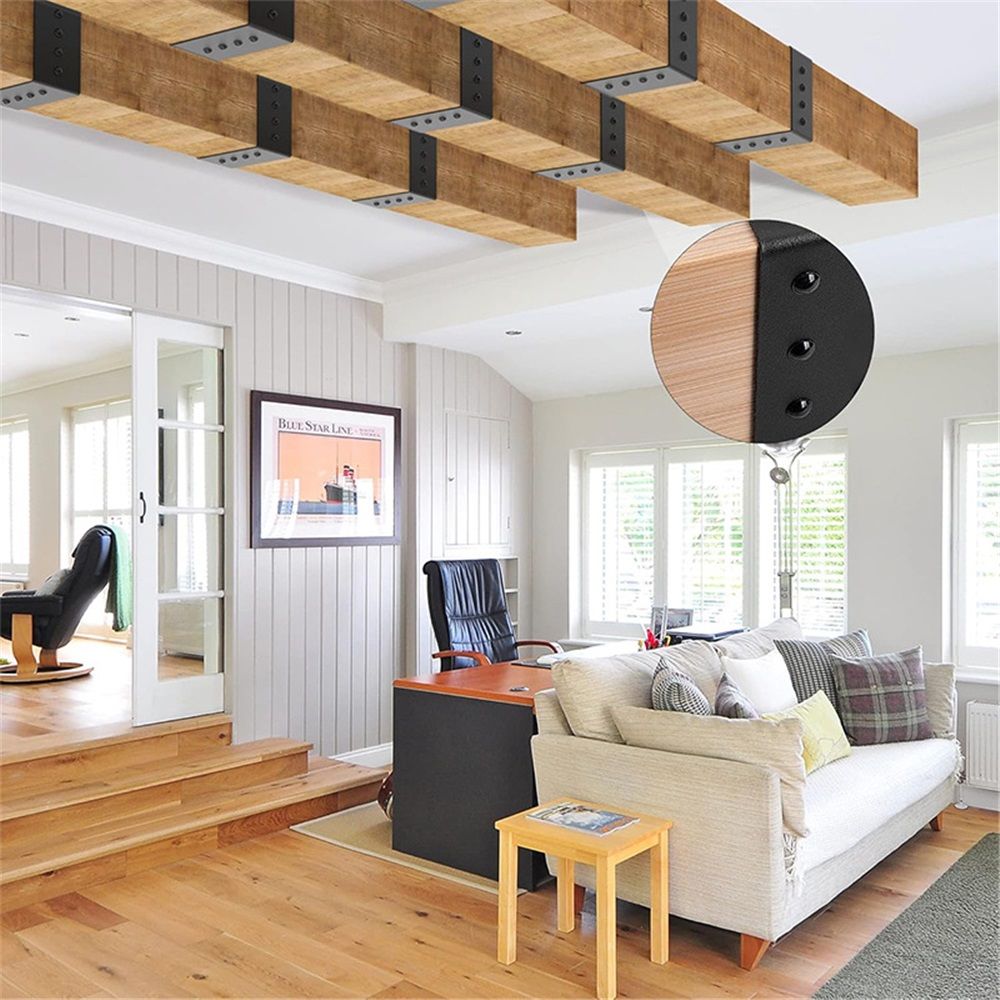 2 pack Faux Wood Beam Strap, 5ft Decorative Ceiling Beam Straps, Flexible Self-Adhesive Gap Hiding Strap, Architectural Products for Faux Wood Beams, Ceiling Beam and Cabin Shutters