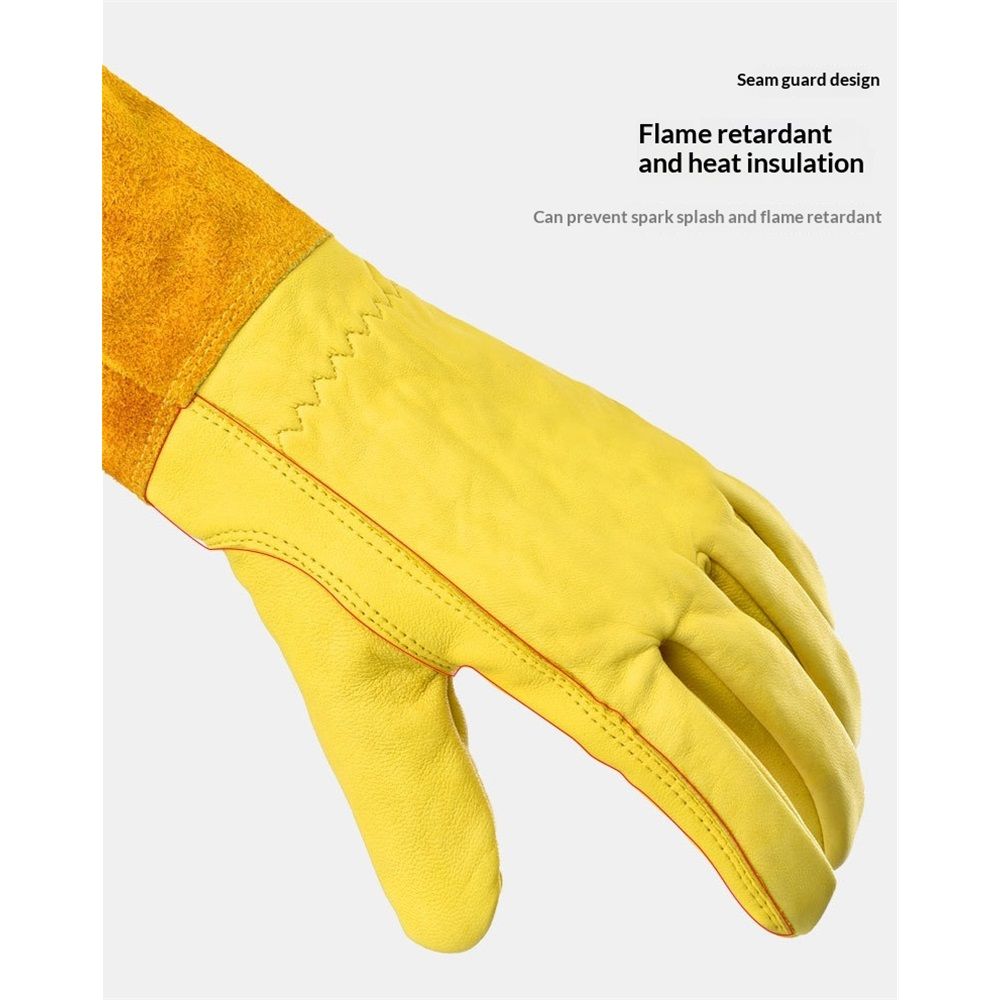 Long Gardening Gloves, Leather Thorn Proof Rose Pruning Glove for Men & Women, Great Gift for Gardener（XL）