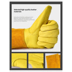 Long Gardening Gloves, Leather Thorn Proof Rose Pruning Glove for Men & Women, Great Gift for Gardener（XL）
