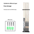 2-Piece 6 Billiard Pool Cue Rack Wall Mounted Holders, Billiard Cue Sticks Wall Rack Set, Wall Mounted Cue Holder (black)