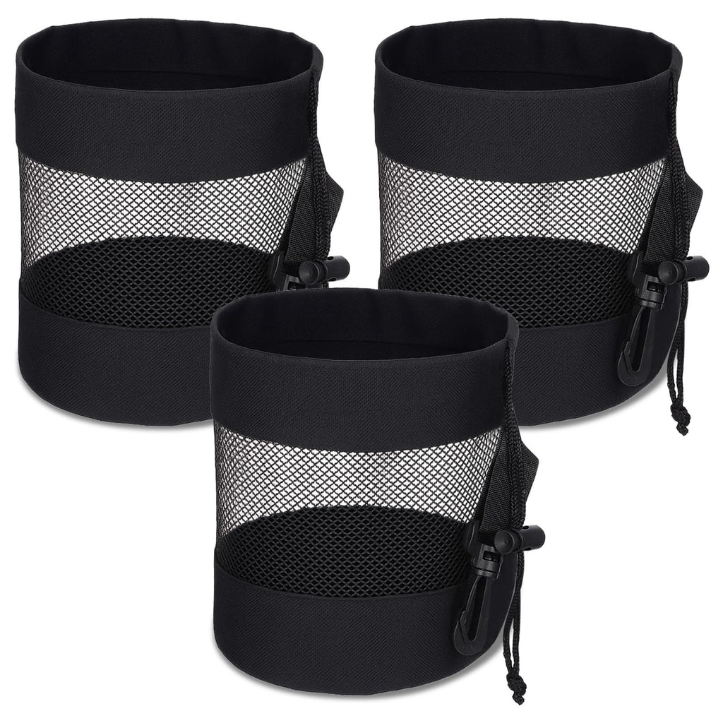 3 Golf Ball Bag, Golf Bag Organizer Golfs Ball Pouch Balls Storage Bags Nylon Mesh Bags Sports Drawstring Pouch for Small Balls Organizer Pings Pong Storage（black）