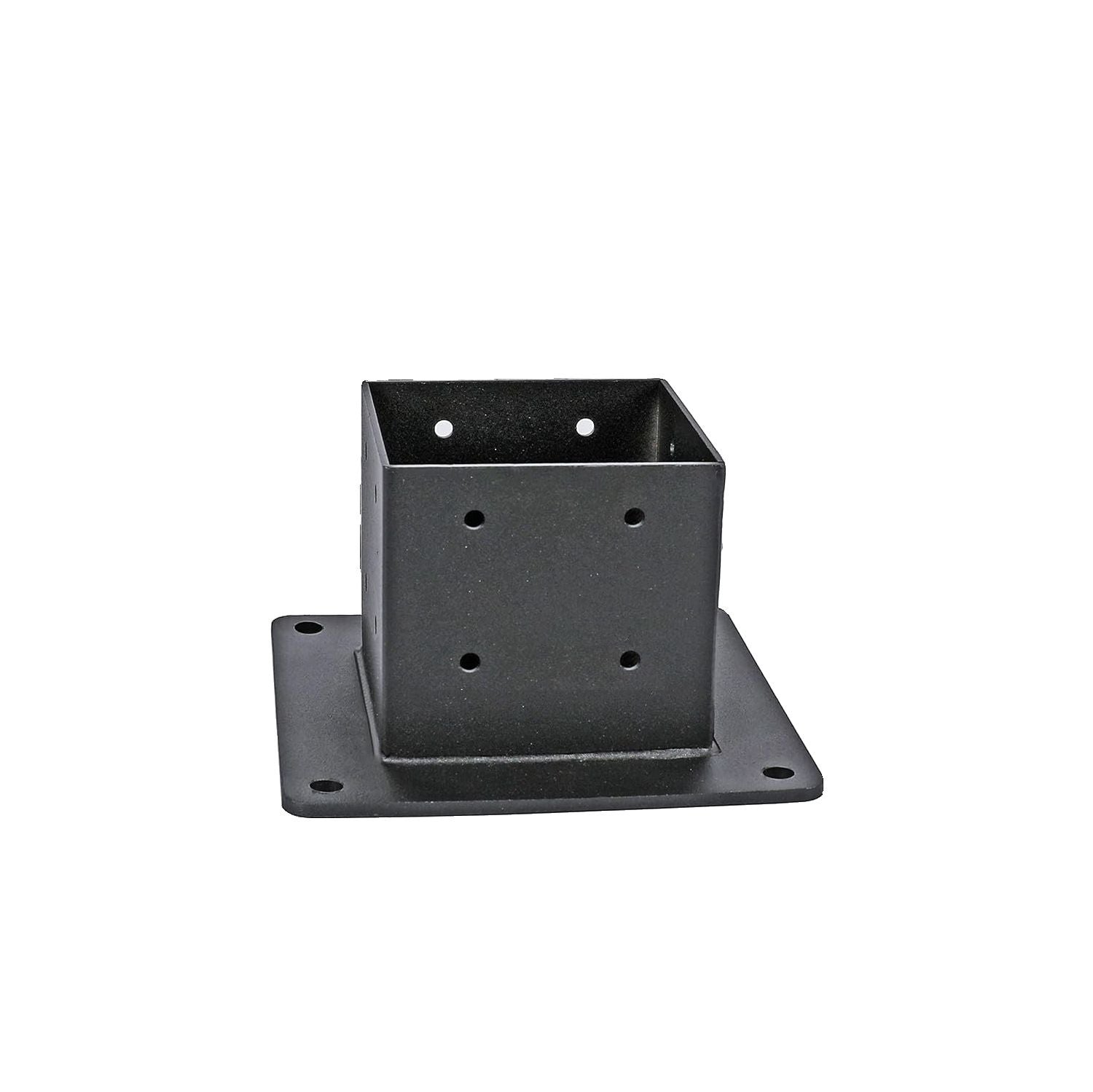 Post Stainless Steel Flange Anchor Base with Screws for Deck Railing，Black Finish (1 Pack)