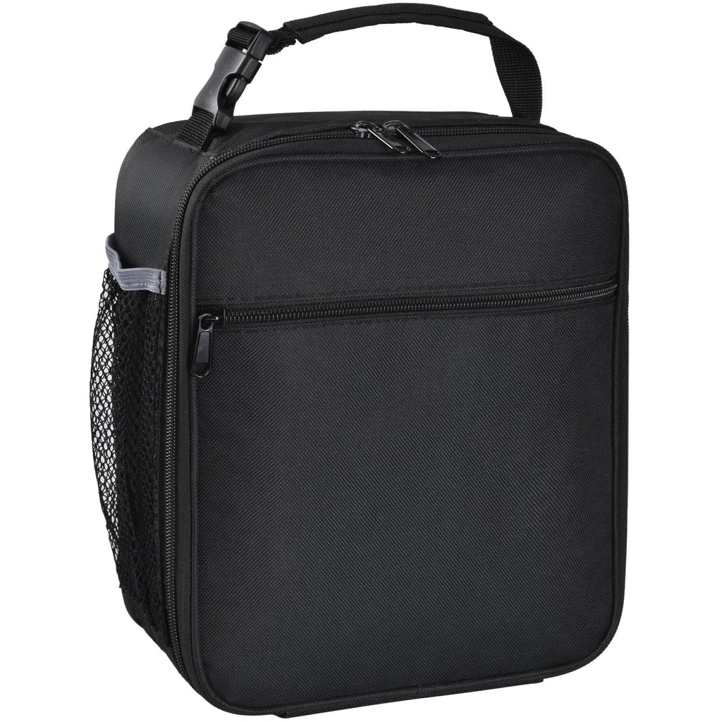 Leakproof Portable Lunch Box for Women Men Boys Girls, Large Capacity Cooler Bag with Handle and Bottle Pocket for Office School Camping Hiking Outdoor Beach Picnic (Black)