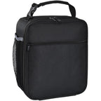 Leakproof Portable Lunch Box for Women Men Boys Girls, Large Capacity Cooler Bag with Handle and Bottle Pocket for Office School Camping Hiking Outdoor Beach Picnic (Black)