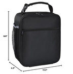 Leakproof Portable Lunch Box for Women Men Boys Girls, Large Capacity Cooler Bag with Handle and Bottle Pocket for Office School Camping Hiking Outdoor Beach Picnic (Black)
