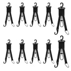 10 Pcs Baseball Softball Gear Hanger 3 in 1 Organizer Bat Holder with Glove Clip and Helmet Hook for Fence Bag Water Bottle Hiking Camping (Black)