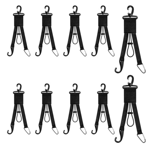 10 Pcs Baseball Softball Gear Hanger 3 in 1 Organizer Bat Holder (Black)