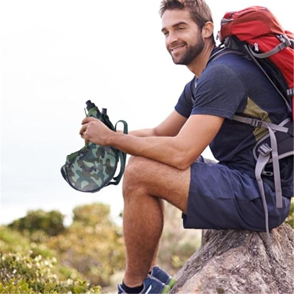 800ml Outdoor outdoor Canteen Water Bottle with Belt and Cover Water Bottle Pouch Bag for Camping,Hiking,Climbing,27 OZ