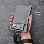 Minimalist Zipper Wallet - with  Blocking ID Card Holder Wallet with Zipper for Men with Multi-tool Slot（black）